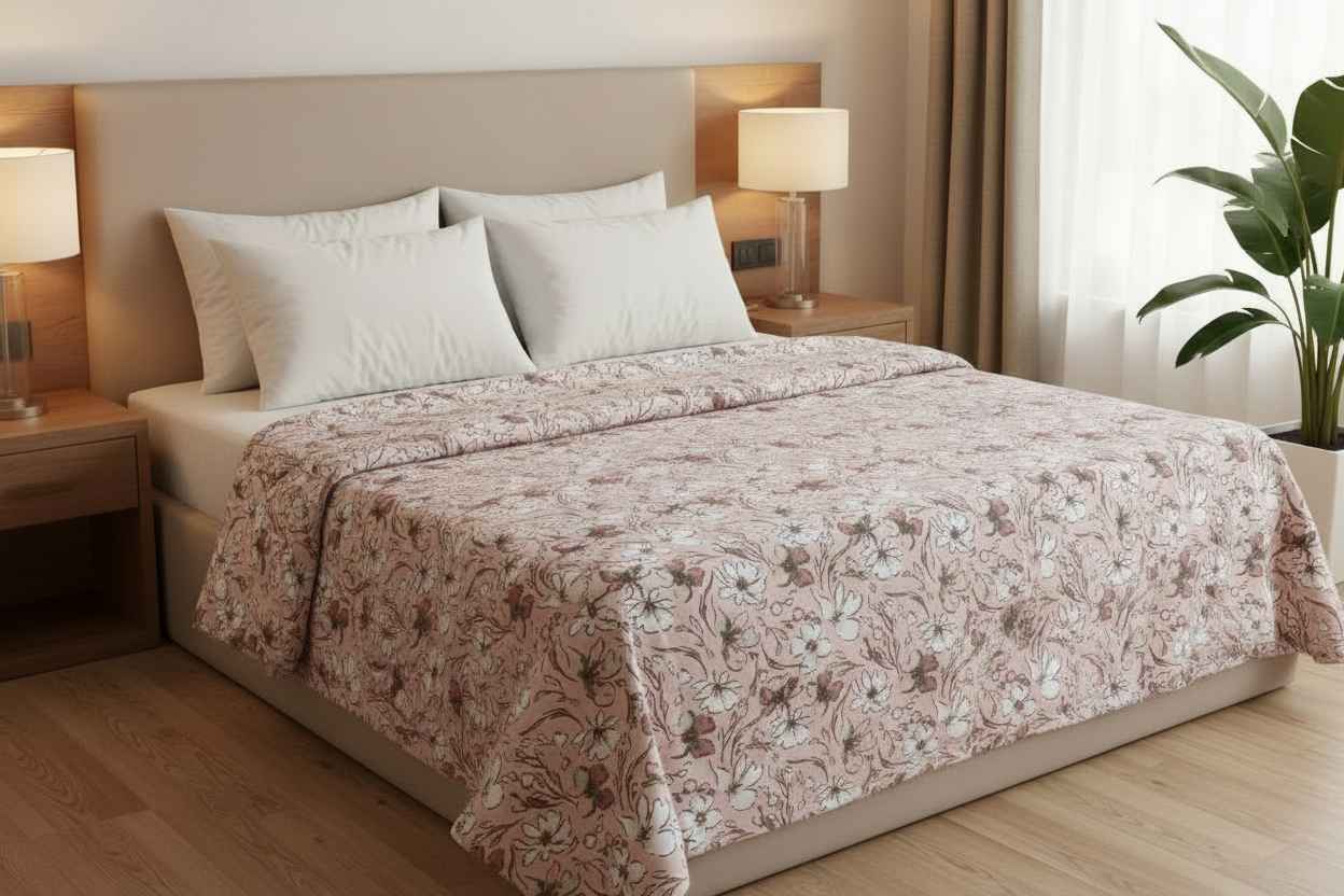 Vintage Botanical Wildflower Bedsheet Set — Dusty Rose & Ivory