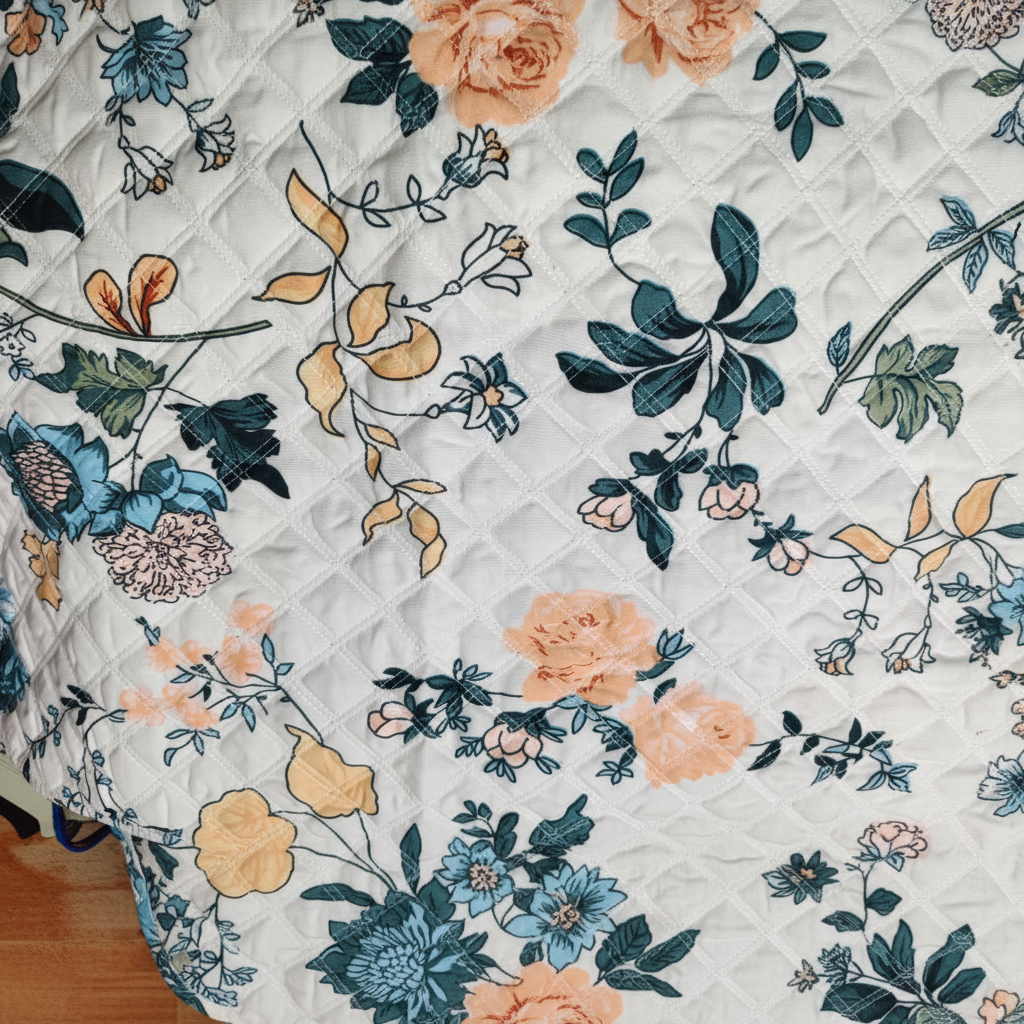 Queen Size Floral Bedsheet Set | 90x100 Inches | Double Bed with 2 Quilted Pillow Covers