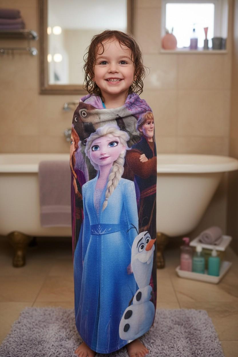 Frozen 2 Kids Bath Towel | Elsa & Anna | Super Soft & Absorbent (Available in Different Styles)
