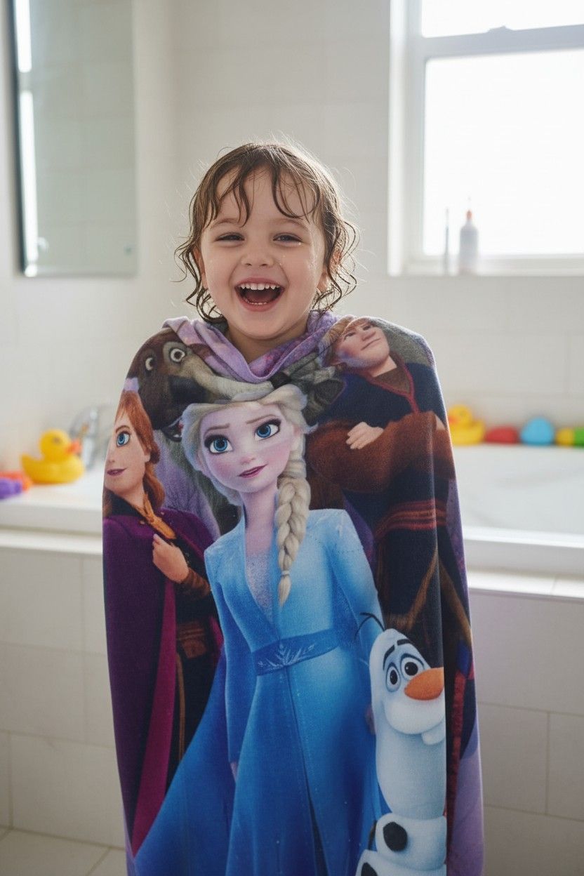 Frozen 2 Kids Bath Towel | Elsa & Anna | Super Soft & Absorbent (Available in Different Styles)