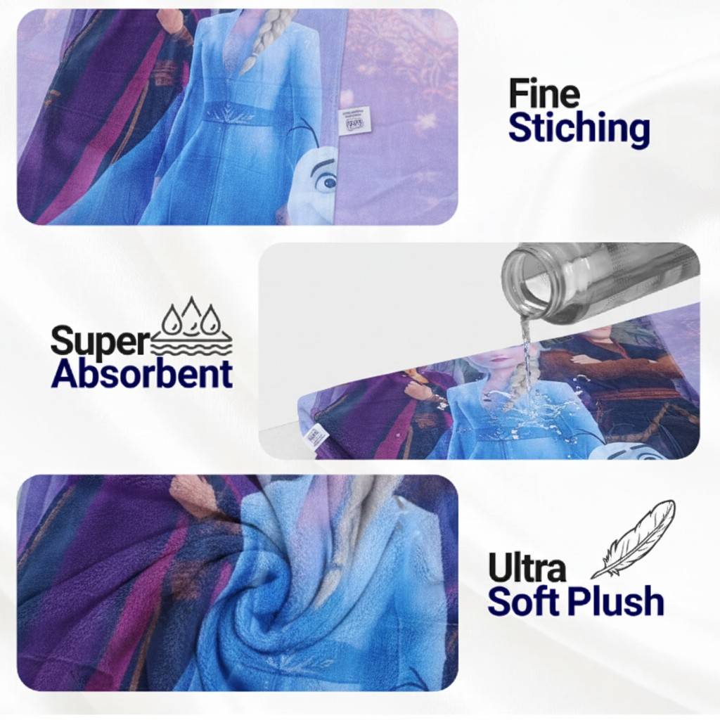 Frozen 2 Kids Bath Towel | Elsa & Anna | Super Soft & Absorbent (Available in Different Styles)