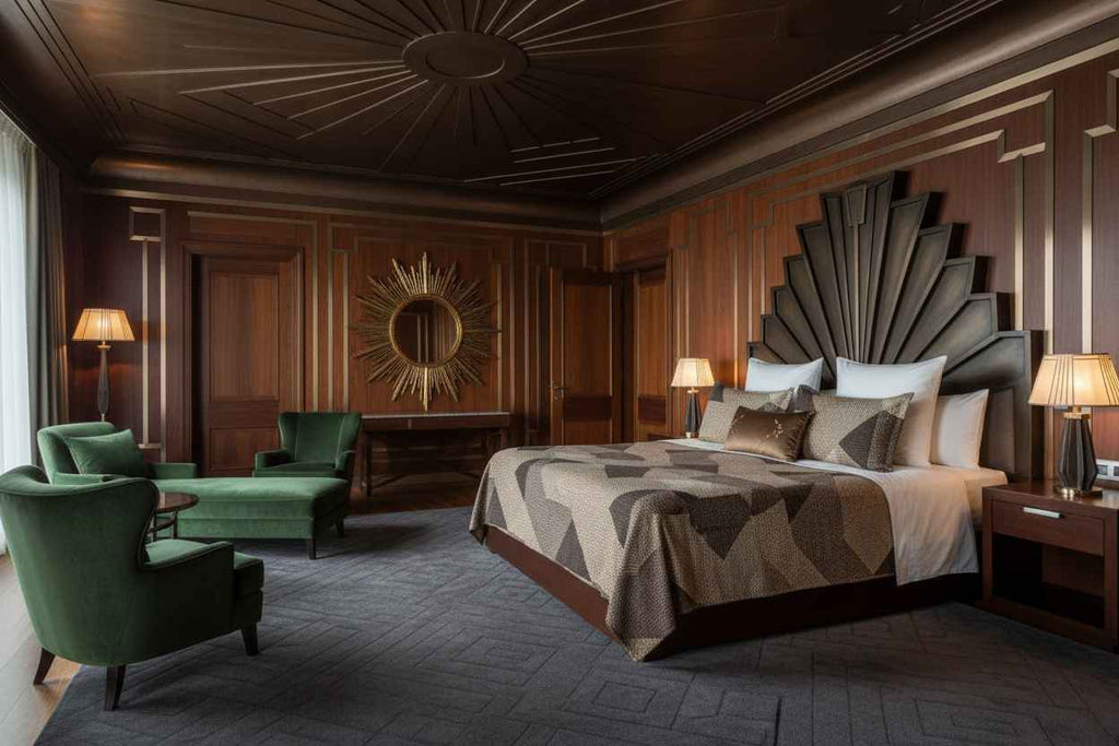 Geometric Art Deco Double Bedsheet