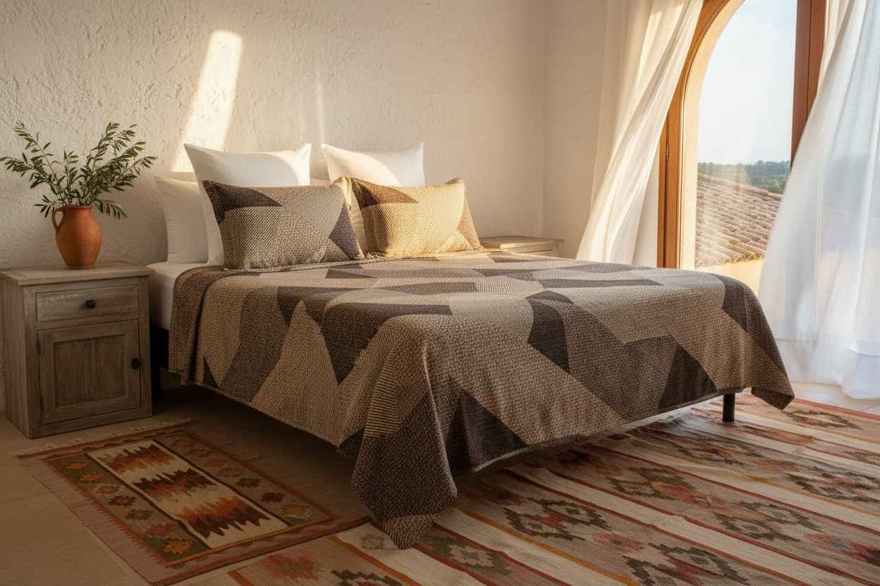 Geometric Art Deco Double Bedsheet