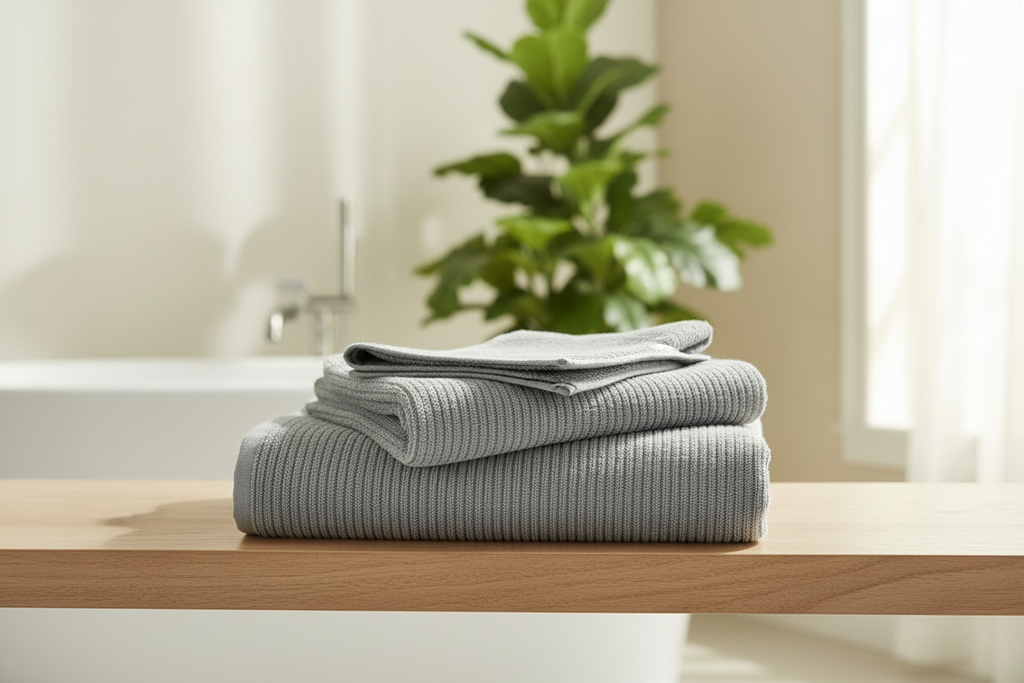 Deslay 100% Bamboo Hand Towel – Mist Grey (16x26 Inches)