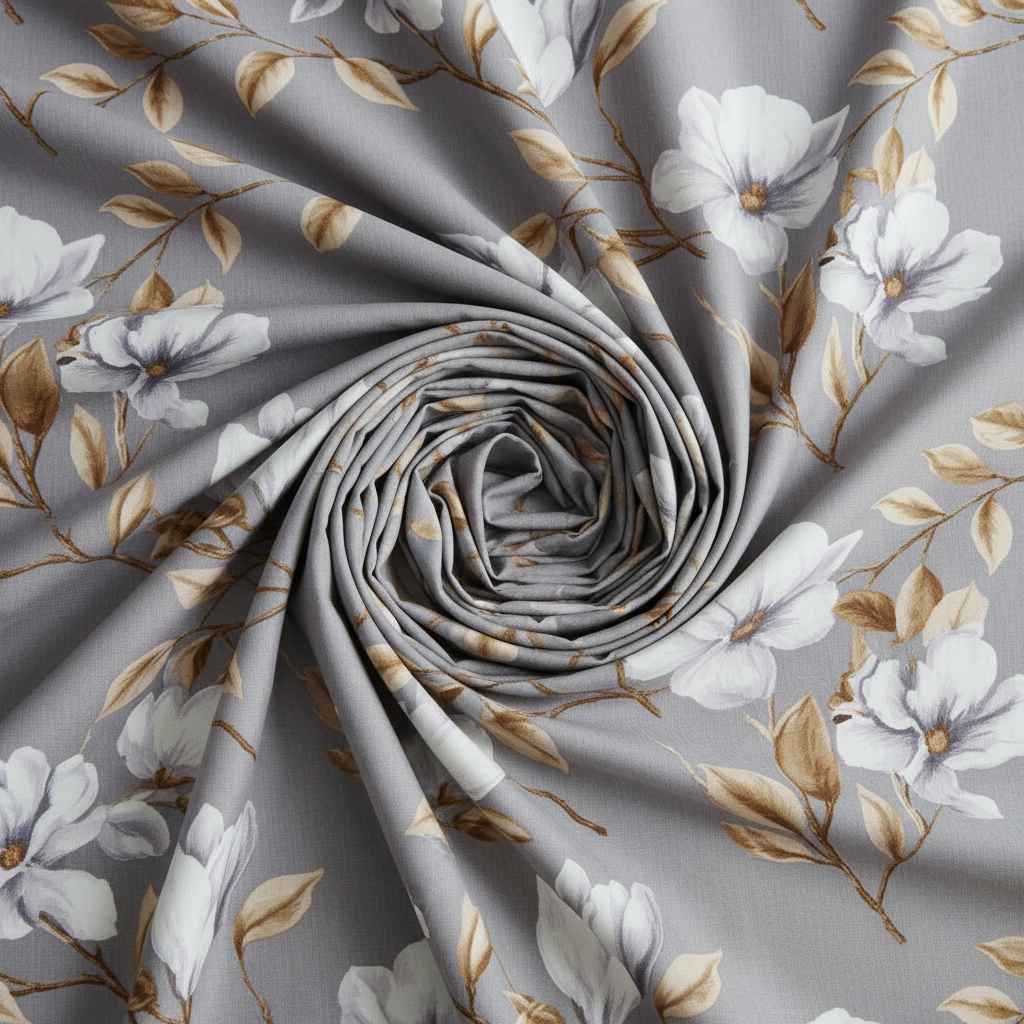 Floral Printed Bedsheet | Soft Cotton | White with Yellow & Pink Blooms