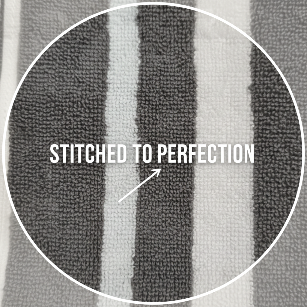 Grey White Striped Full Size Bath Towel for Unisex | Premium Classic