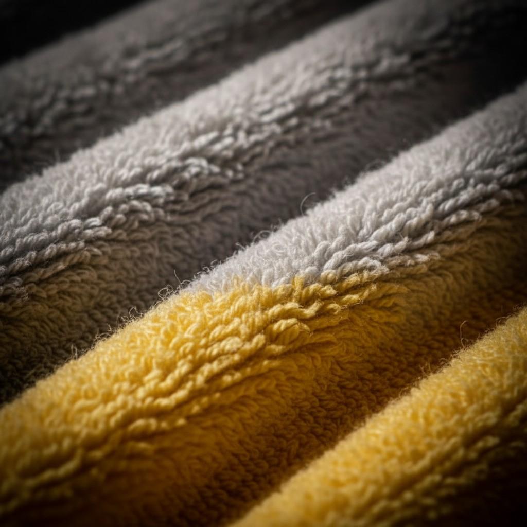 Microfiber Hand Towel | Grey & Yellow | Ultra Soft, Super Absorbent (Set of 3 Pcs)