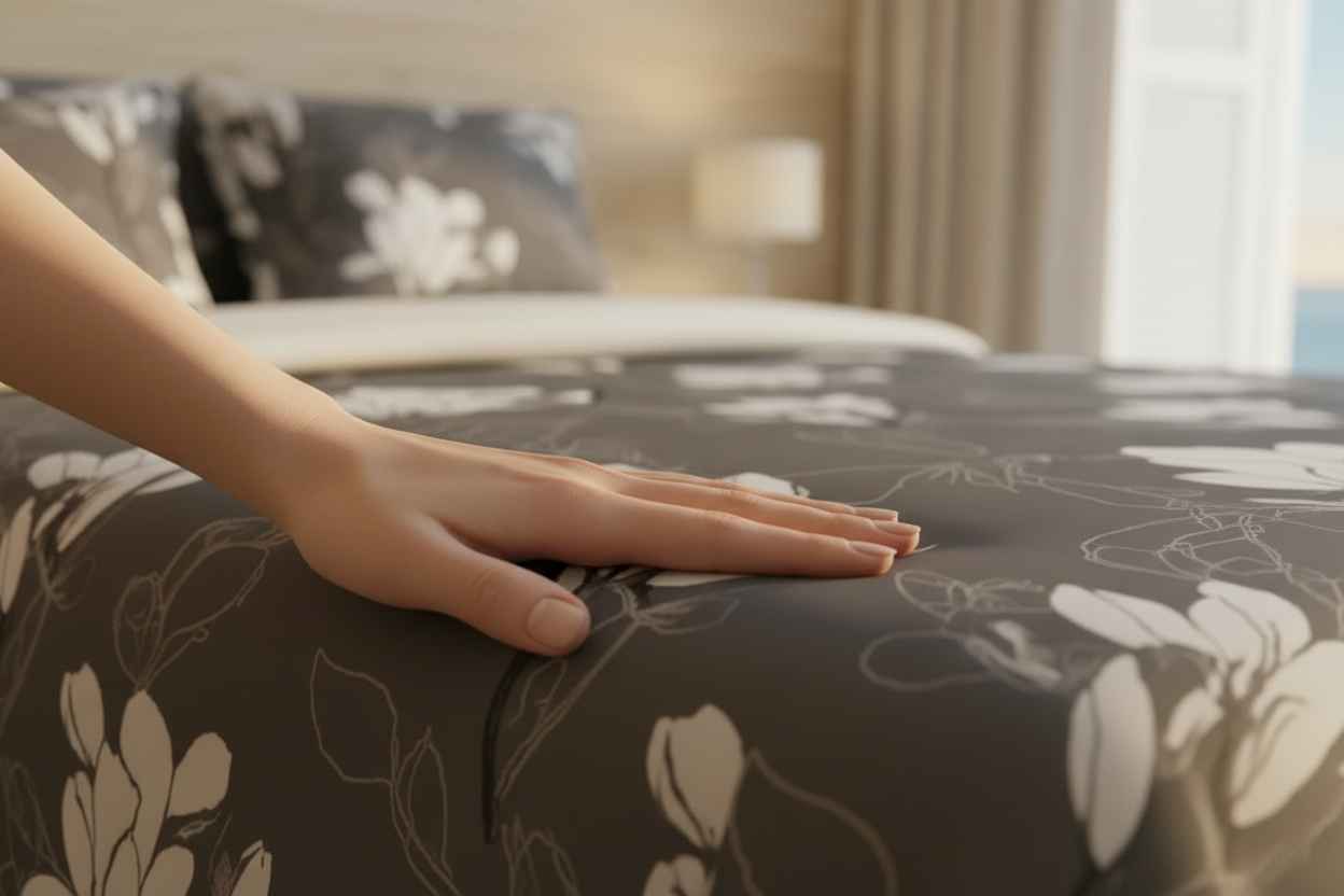 Charcoal Magnolia Floral Bedsheet Set — Dark Grey & White