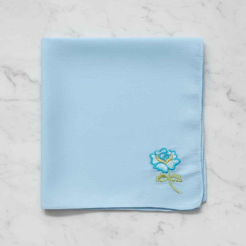 Embroidered Rose Cotton Handkerchiefs – Pack of 6 | Pastel Gift Set