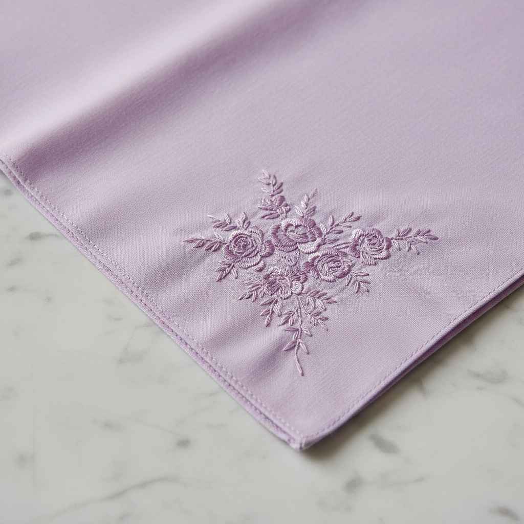Embroidered Rose Cotton Handkerchiefs – Pack of 3 | Lavender, Peach & Mint Gift Set