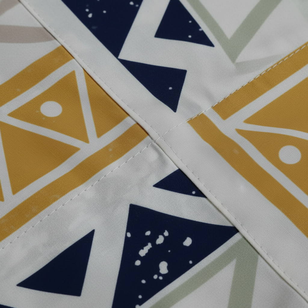 Maharaja Bedsheet Fabric Detail - Quality Stitching Close-up Square Format