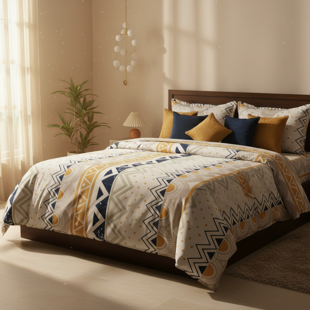 Maharaja Bedsheet Lifestyle Bedroom Scene - Square Format