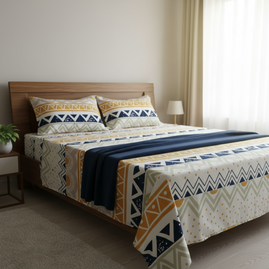 Maharaja Geometric Bedsheet Hero Shot - Square Format for Instagram and Social Media