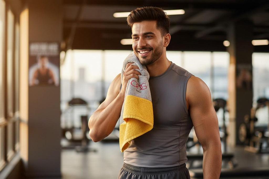 Microfiber Hand Towel | Grey & Yellow | Ultra Soft, Super Absorbent (Set of 3 Pcs)