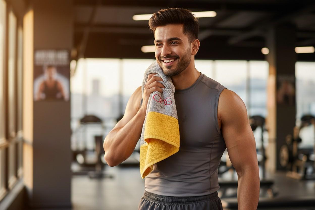 Microfiber Hand Towel | Grey & Yellow | Ultra Soft, Super Absorbent (Set of 3 Pcs)