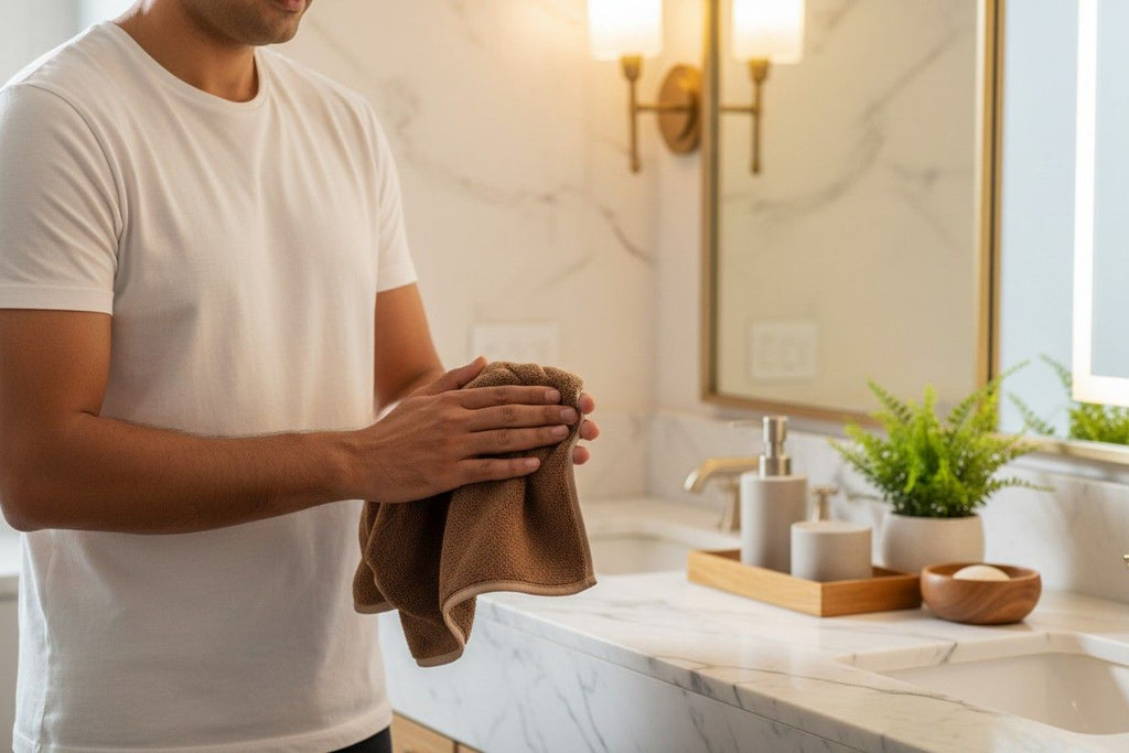 Microfiber Hand Towel | Chocolate Brown | Ultra Soft & Quick Dry (Set of 3 Pcs)