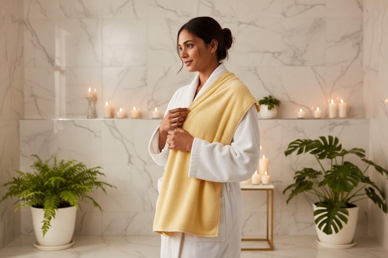 Cotton Bath Towel | Butter Yellow | Plain Solid | Ultra Soft, Super Absorbent & Quick Dry | Unisex