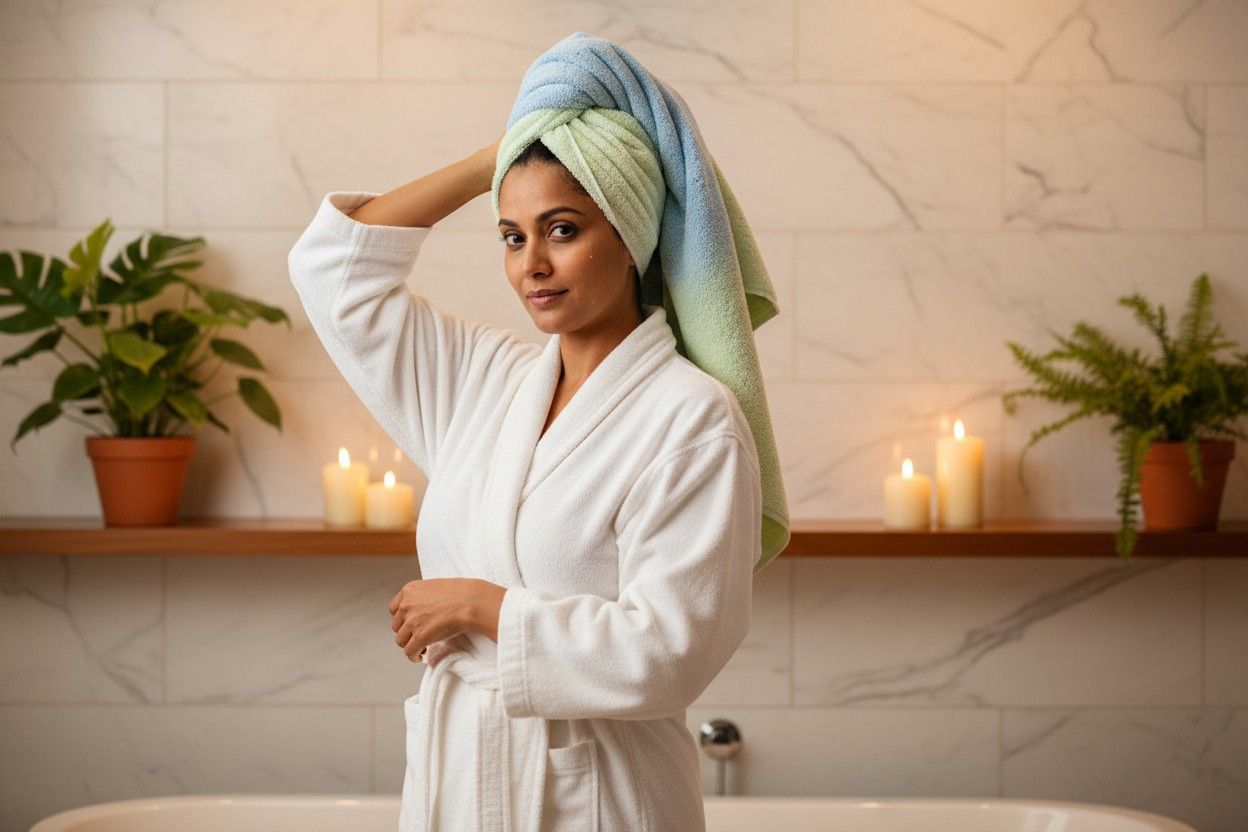 Bath Towel Microfiber | Sky Blue & Cream Ombre | Ultra Soft, Super Absorbent & Quick Dry | Unisex