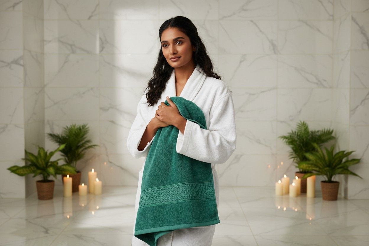 Cotton Bath Towel | Teal Emerald Green | Ultra Soft, Super Absorbent & Quick Dry | Unisex