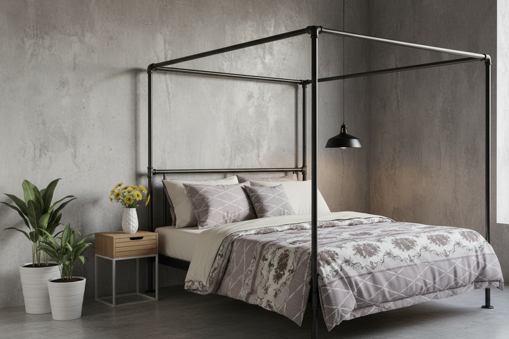 100% Pure Cotton King Size Bedsheet Set | Brown Green Floral Rose Stripe Pattern | 108x108 Inches