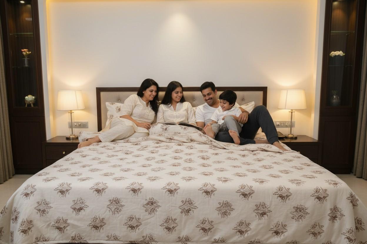 Dohar AC Double Bed | Dandelion Botanical Print | 100% Cotton