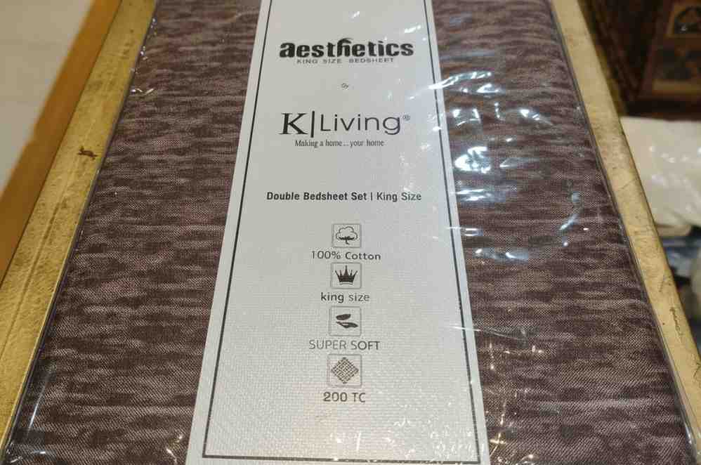 Aesthetics King Size Bed Sheet | 100% Imported Pure Cotton | 200TC | Super Soft | Dark Brown Mocha