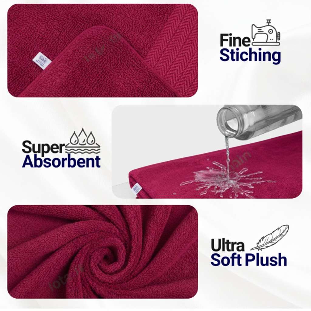 Hand Towel Magenta Pink Terry Cotton | Ultra Soft, Super Absorbent & Quick Dry (Set of 4 Pcs)