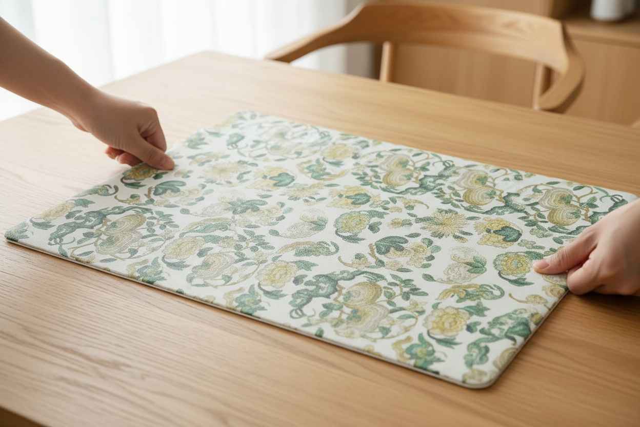 Botanical Floral Dining Table Mat | Premium Jacquard Weave I Set Of 6