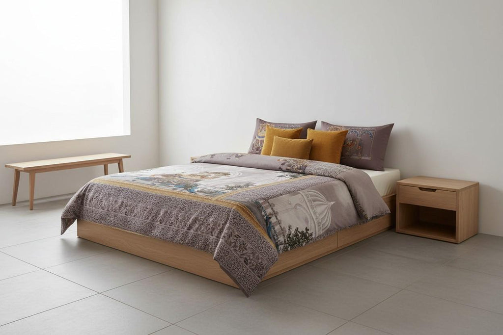 Royal Elephant Heritage Bedsheet King Size 7D Digital Print with 2 Pillow Covers - 108x108 inch
