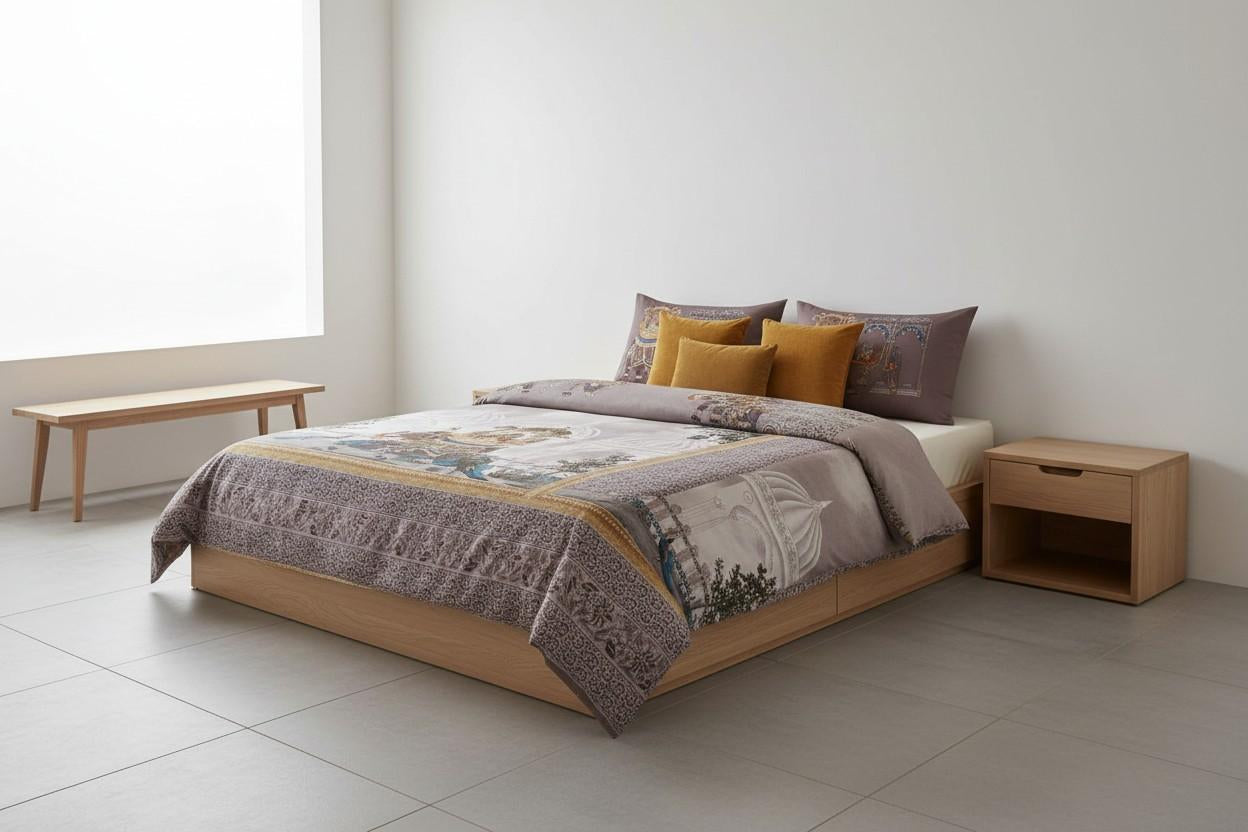 Royal Elephant Heritage Bedsheet King Size 7D Digital Print with 2 Pillow Covers - 108x108 inch