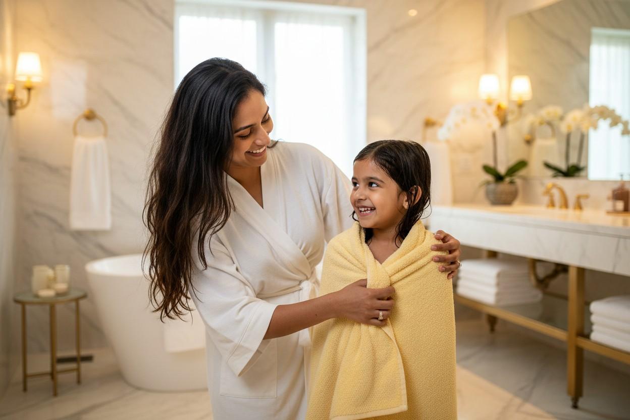 Cotton Bath Towel | Butter Yellow | Plain Solid | Ultra Soft, Super Absorbent & Quick Dry | Unisex