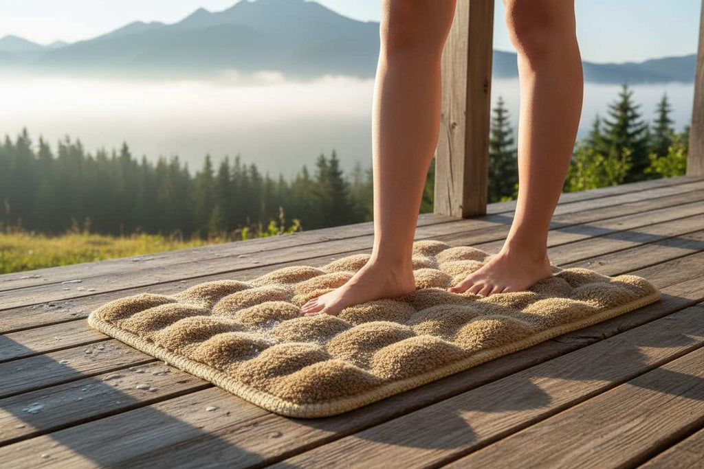 Bath Mat Anti-Slip | 3D Bubble Cloud Texture | Super Absorbent | Multicolour | Set of 2 Pcs