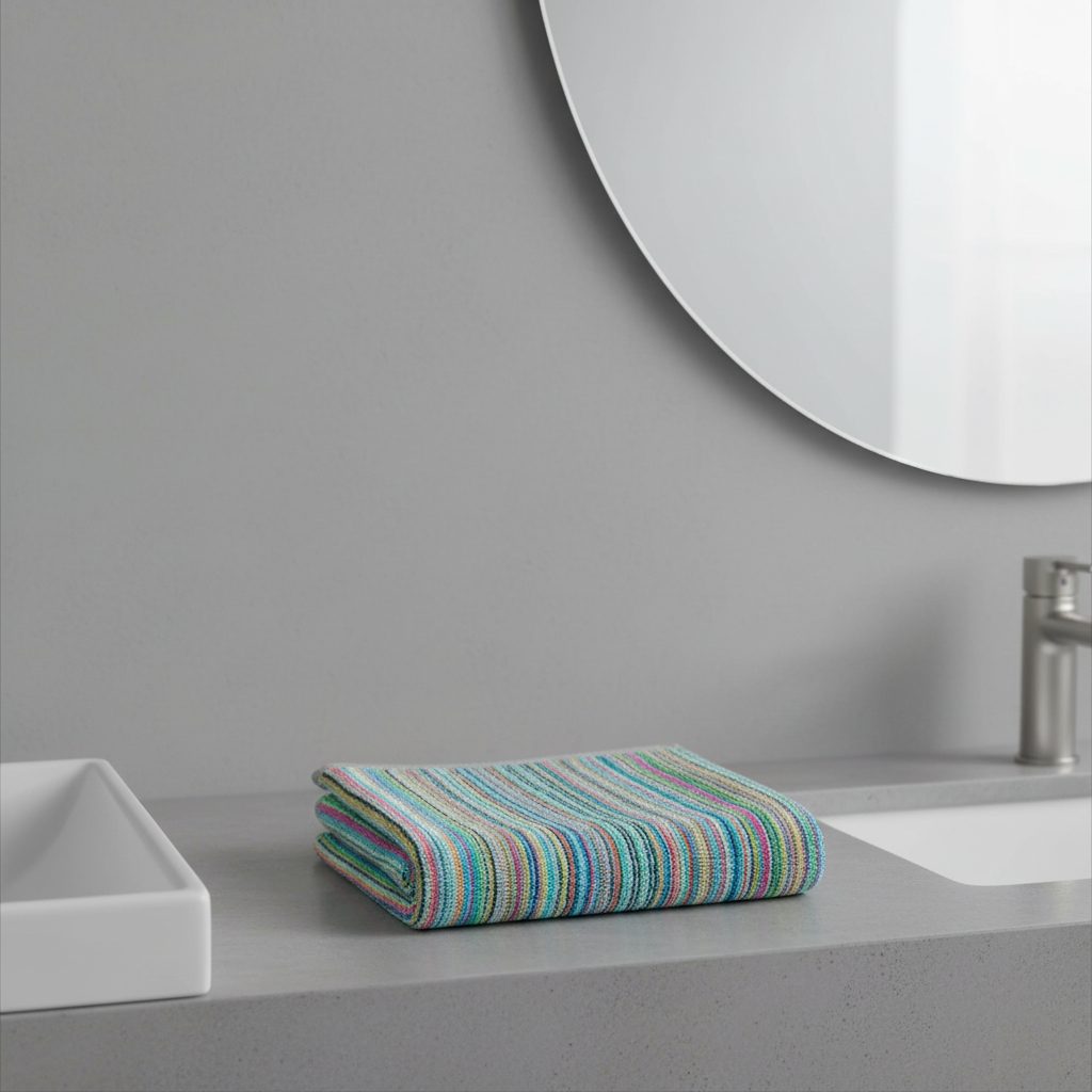 Multicolored Striped Full Size Bath Towel for Unisex | Vibrant Colorful