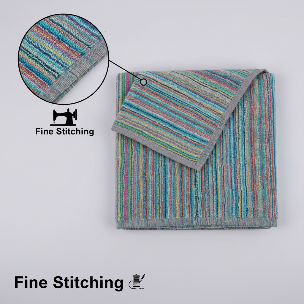 Multicolored Striped Full Size Bath Towel for Unisex | Vibrant Colorful