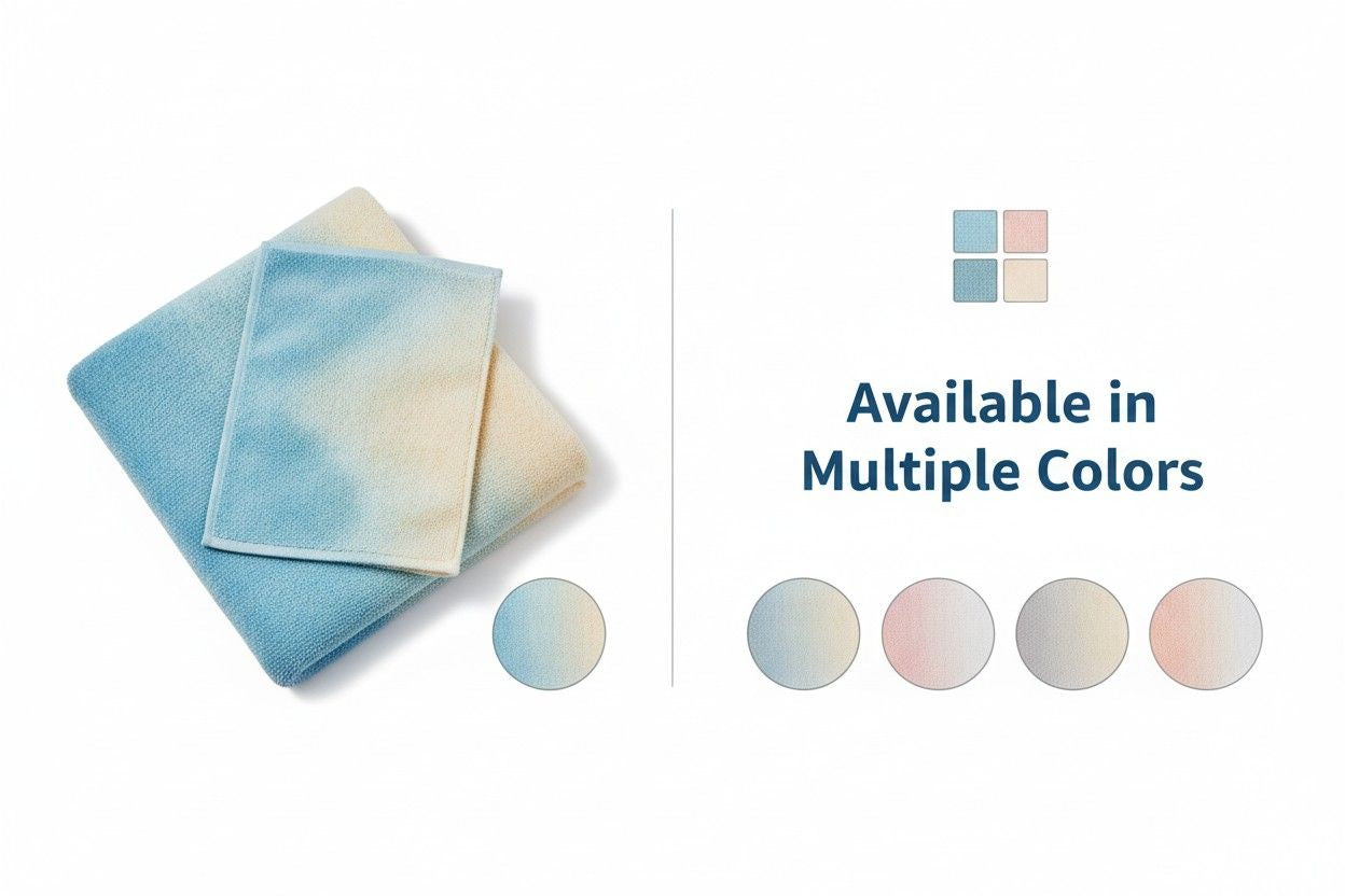 Bath Towel Microfiber | Sky Blue & Cream Ombre | Ultra Soft, Super Absorbent & Quick Dry | Unisex
