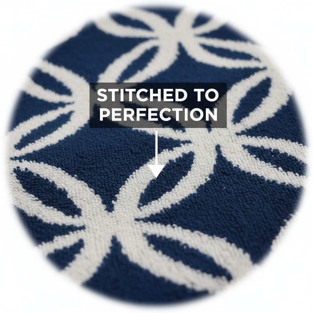 Navy Blue Geometric Full Size Bath Towel for Unisex | Premium Designer