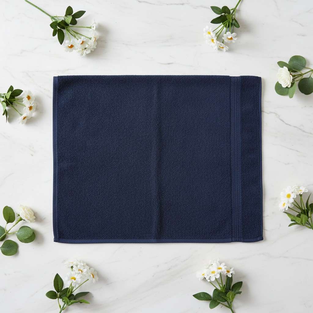 Hand Towel Navy Blue  | Ultra Soft Quick Dry Cotton Terry Set of 3