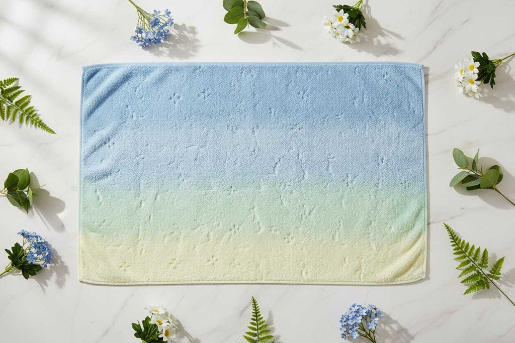 Bath Towel Microfiber | Sky Blue & Cream Ombre | Ultra Soft, Super Absorbent & Quick Dry | Unisex