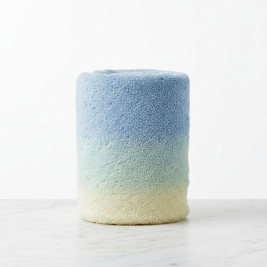 Bath Towel Microfiber | Sky Blue & Cream Ombre | Ultra Soft, Super Absorbent & Quick Dry | Unisex