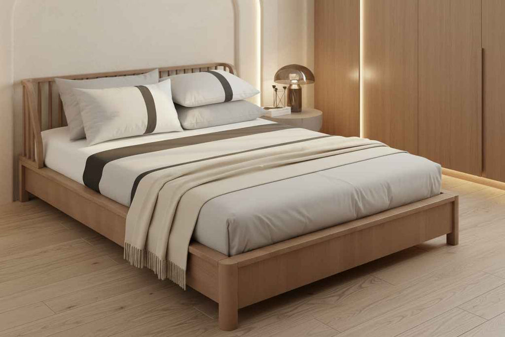 Luxe Stripe Bedsheet Set – White & Charcoal