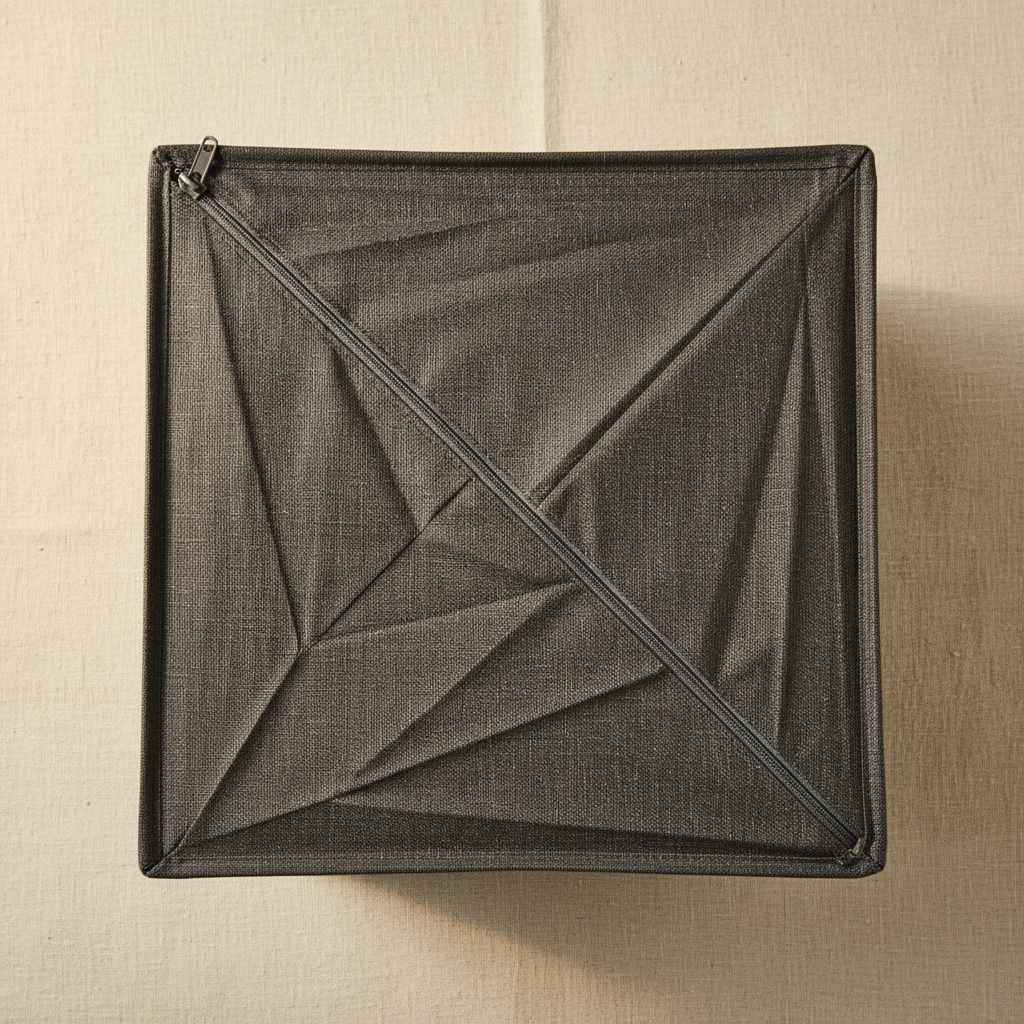 Charcoal Grey Fabric Drawer Organizer | Slot Dividers | Foldable | Wardrobe & Closet
