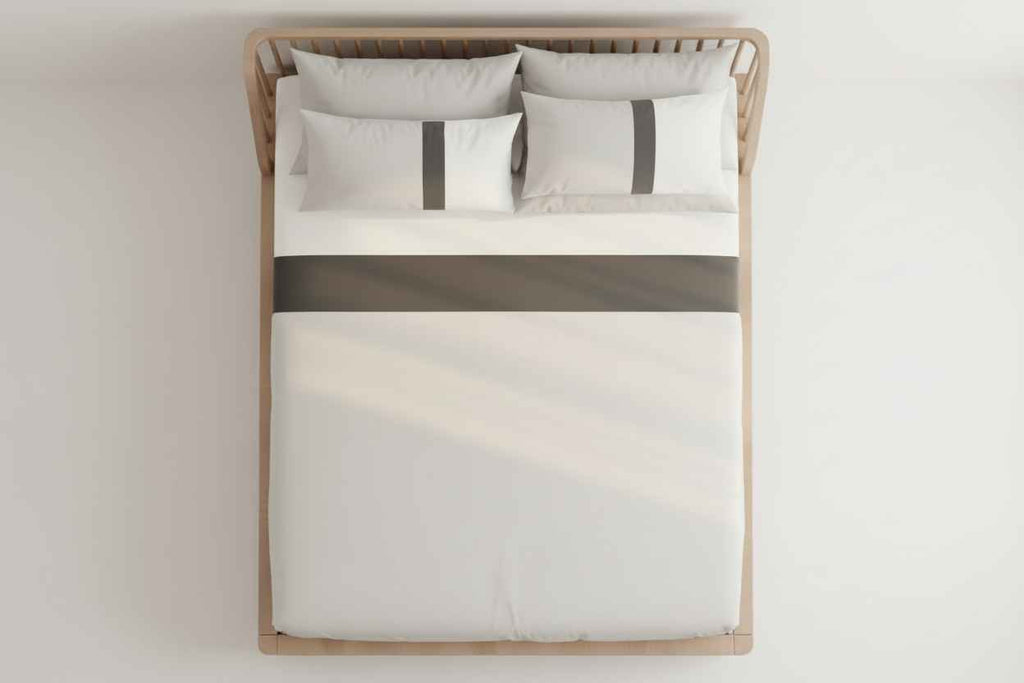 Luxe Stripe Bedsheet Set – White & Charcoal