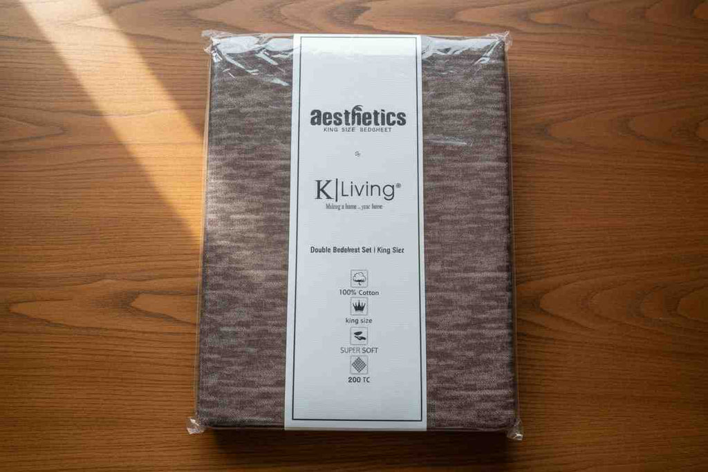 Aesthetics King Size Bed Sheet | 100% Imported Pure Cotton | 200TC | Super Soft | Dark Brown Mocha