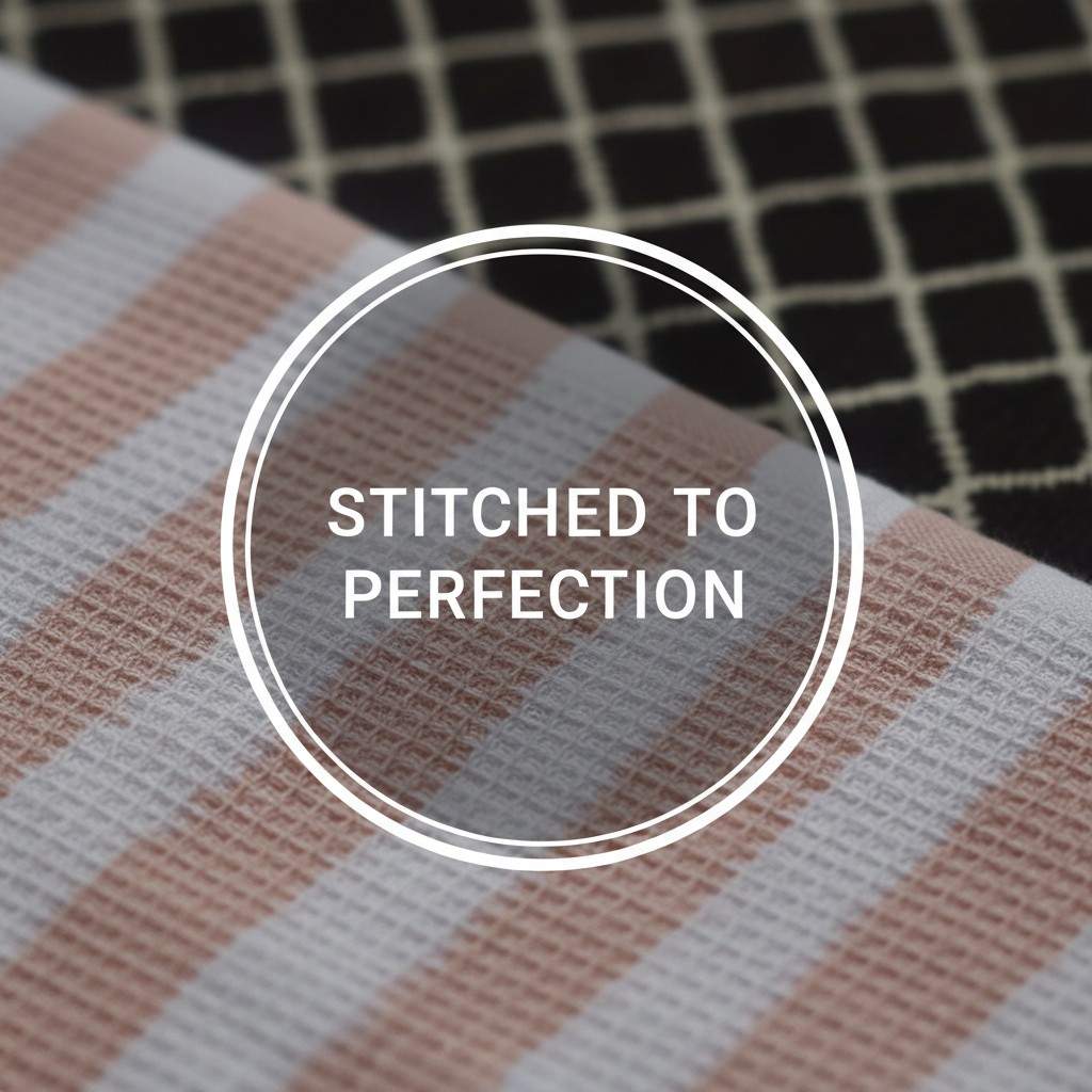 100% Cotton Peach & White Striped Waffle Bath Towel | Soft & Absorbent