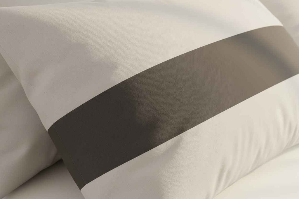 Luxe Stripe Bedsheet Set – White & Charcoal