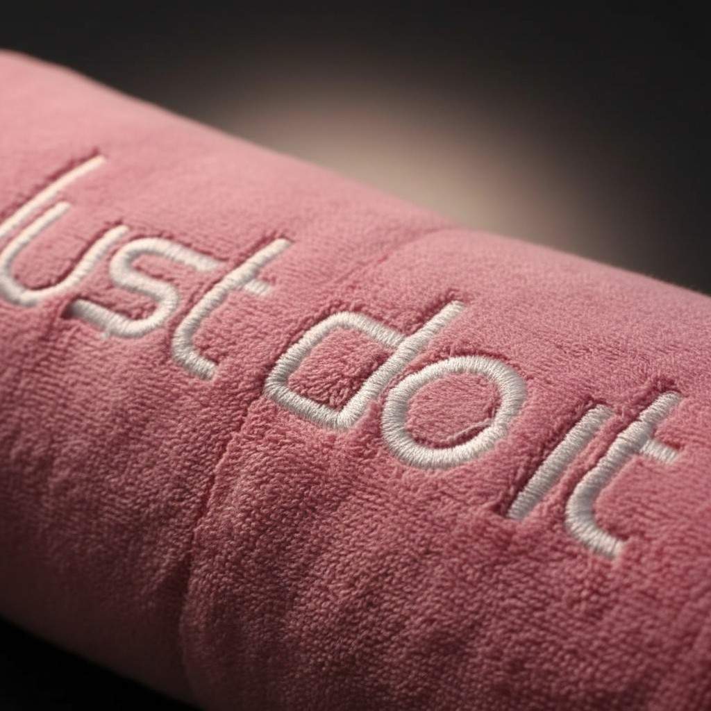 Bath Towel Microfiber | Pink | "Just Do It" Embroidery | Ultra Soft & Quick Dry | Unisex