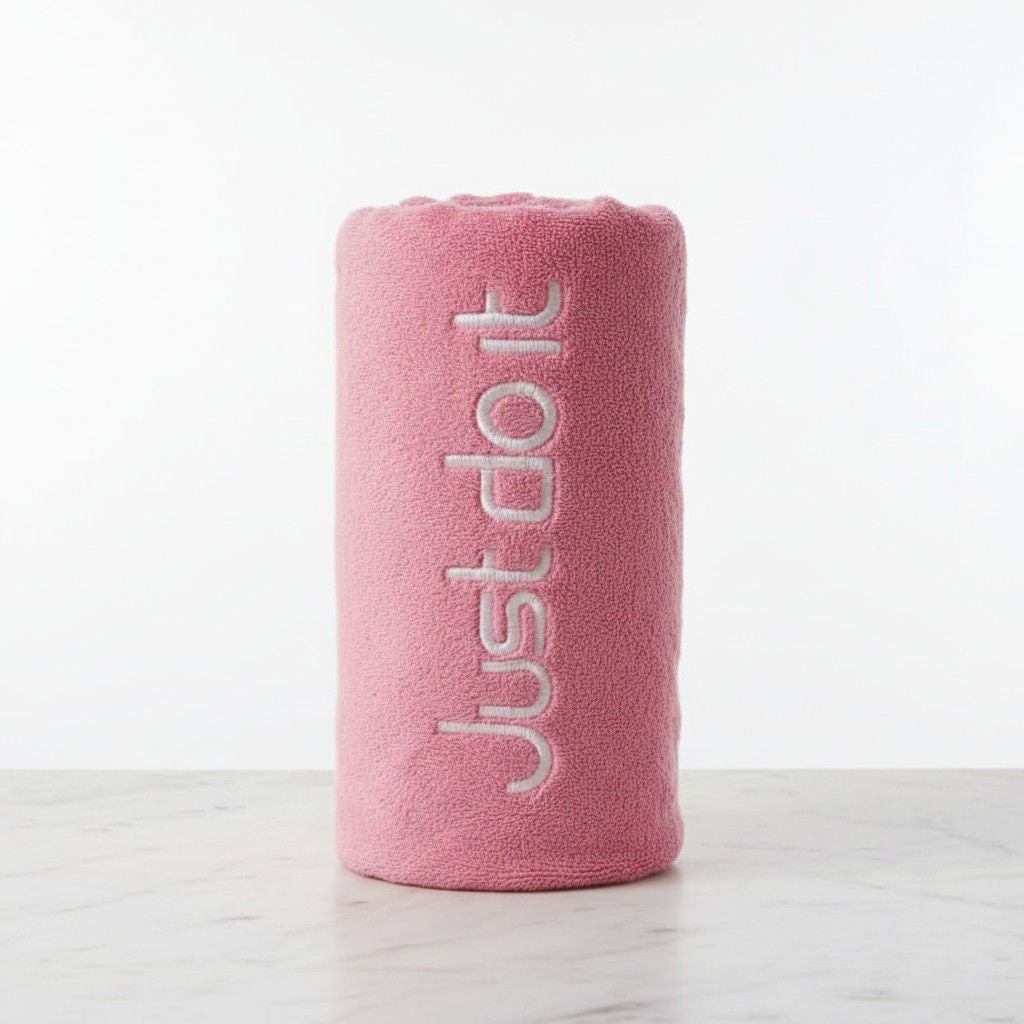 Bath Towel Microfiber | Pink | "Just Do It" Embroidery | Ultra Soft & Quick Dry | Unisex