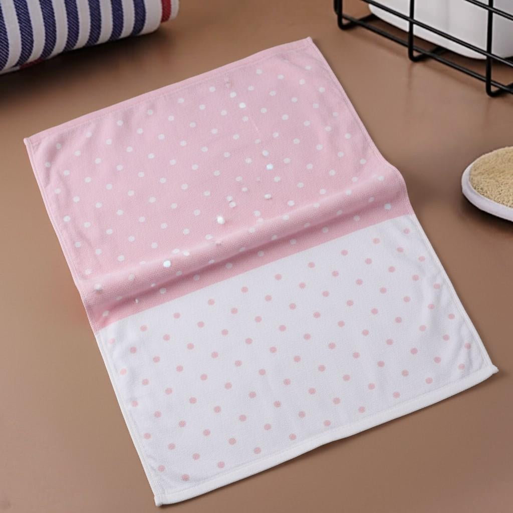 Hand Towel Pink & White Polka Dot  | Ultra Soft, Super Absorbent & Quick Dry