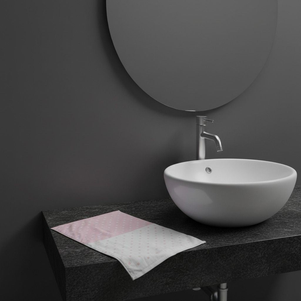 Hand Towel Pink & White Polka Dot  | Ultra Soft, Super Absorbent & Quick Dry