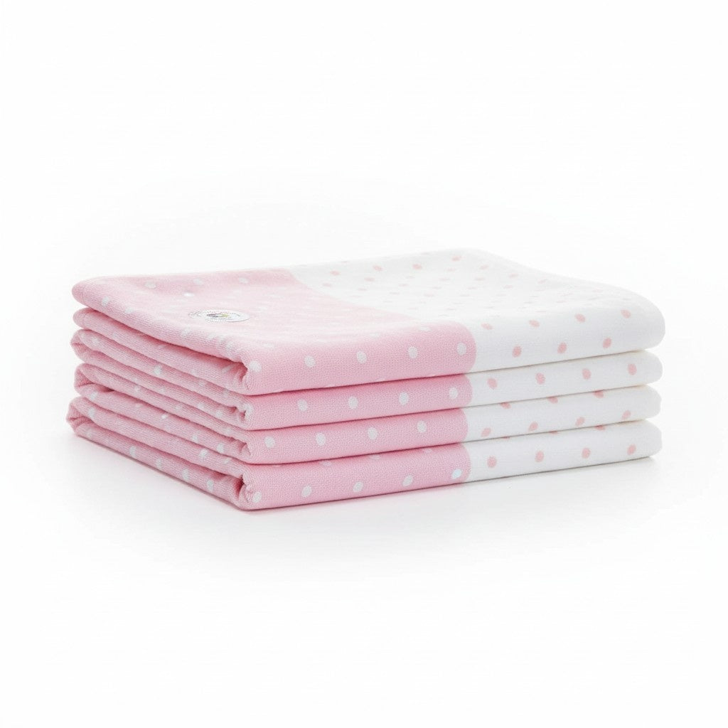 Hand Towel Pink & White Polka Dot  | Ultra Soft, Super Absorbent & Quick Dry